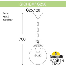 Уличный светильник подвесной GLOBE 250 G25.120.000.VXF1R