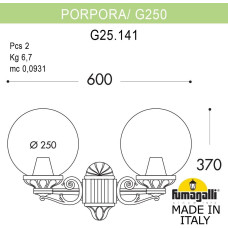 Настенный фонарь уличный GLOBE 250 G25.141.000.BYF1R